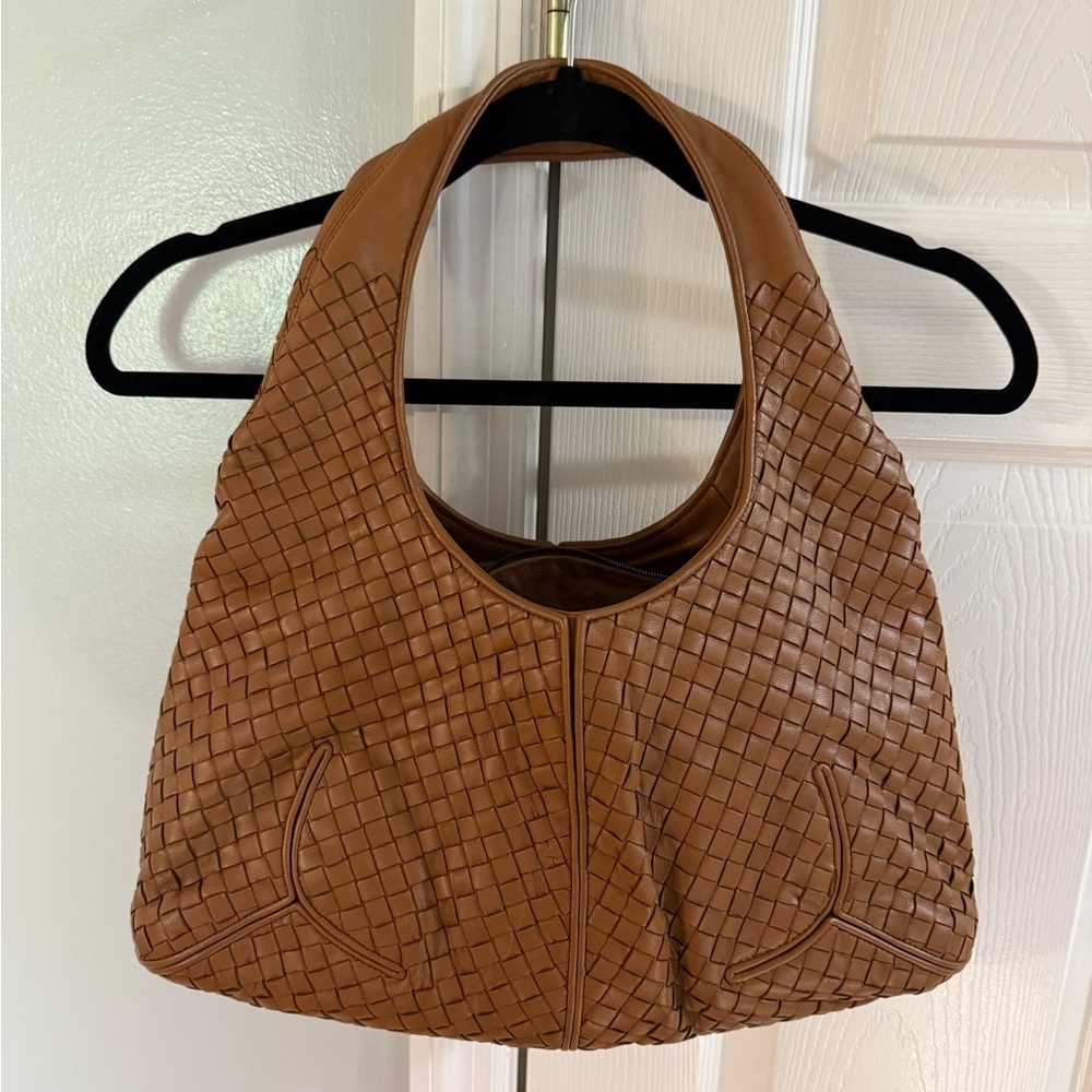 Bottega Venetta Intrecciato Shoulder Hobo Bag Brown - Picture 1 of 9